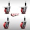 Service Caster 3.5'' SS Red Poly Swivel 1-1/8'' Expanding Stem Caster Set 2 Total Lock Brakes, 4PK SCC-SSEXTTL20S3514-PPUB-RED-2-S2-118 - alternate 4